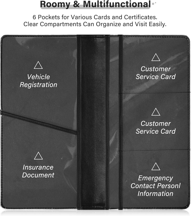LIQING Car Registration and Insurance Card Holder, Winter Scottish Highland Cow Glove Box Organizer Card Document Wallet - Image 4